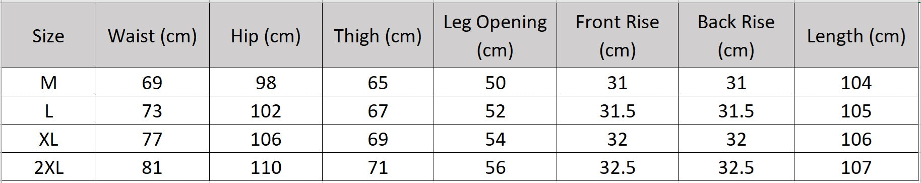 Women's size chart for a High-density 44 momme Mulberry silk jacquard tapered trousers in Fragrant Cloud. Featuring an asymmetrical waist overlay sculpted with a single fixed pleat. — From Borcelleclothes.