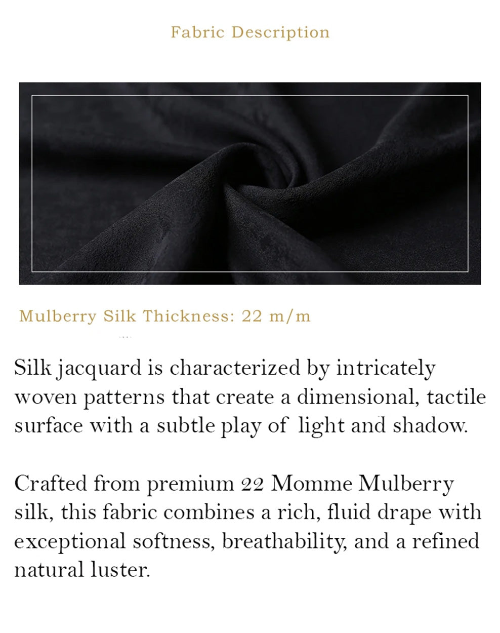 Close-up of 22 Momme silk jacquard fabric texture in Hide-and-Seek folded in a spiral — From Borcelleclothes.