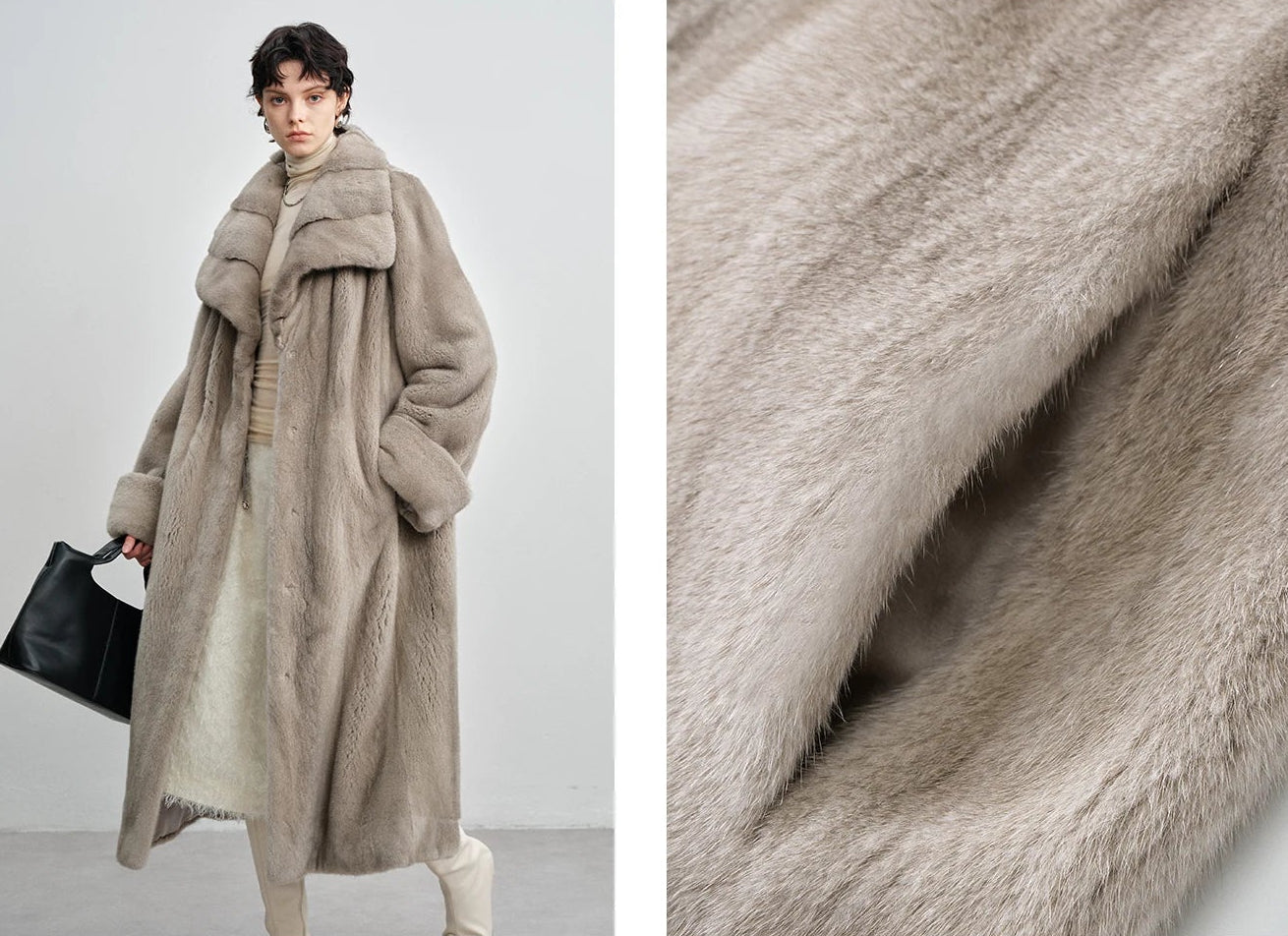 Collage showing the coat's pocket design in silver blue — From Borcelleclothes.