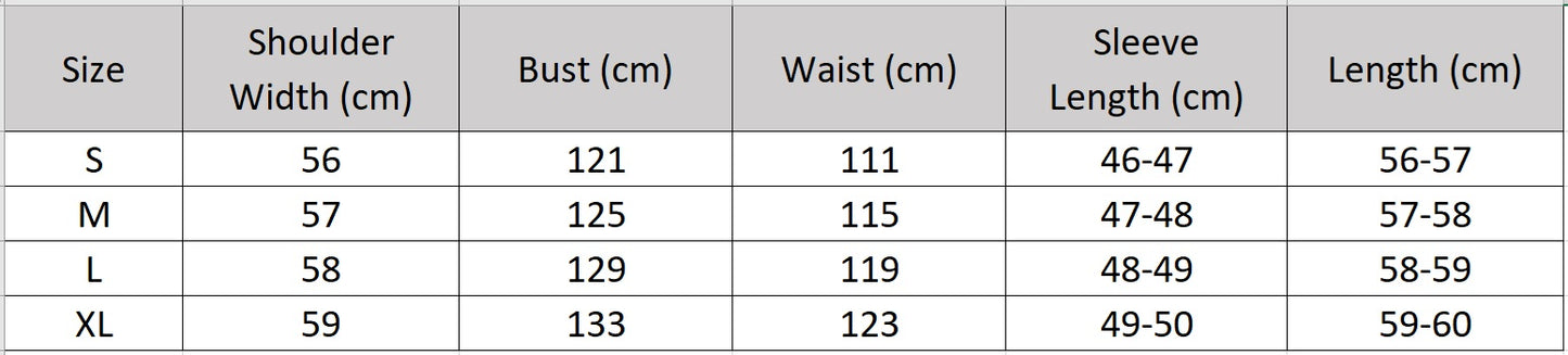Women's size chart for a Short double-sided wool jacket, with asymmetric buttons and a matching detachable scarf — From Borcelleclothes.