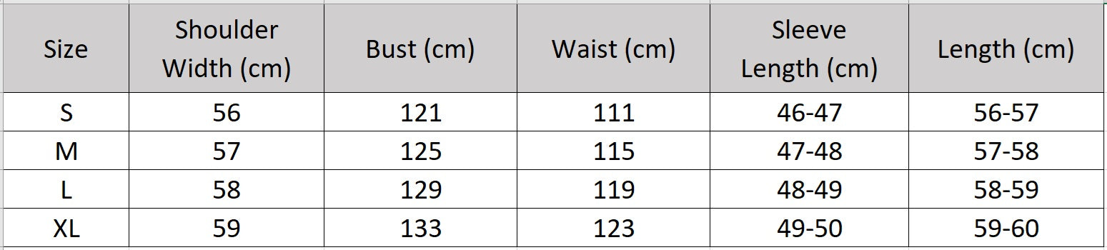 Women's size chart for a Short double-sided wool jacket, with asymmetric buttons and a matching detachable scarf — From Borcelleclothes.