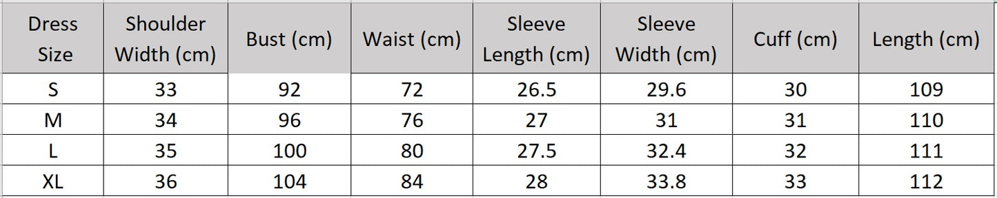 Women's size chart for a midi-length wrap silk dress in "Drifting Blossom" print, featuring a floral Guohua painting design on a textured black double crepe background with short gathered sleeves and a side-tie waist. — From Borcelleclothes.