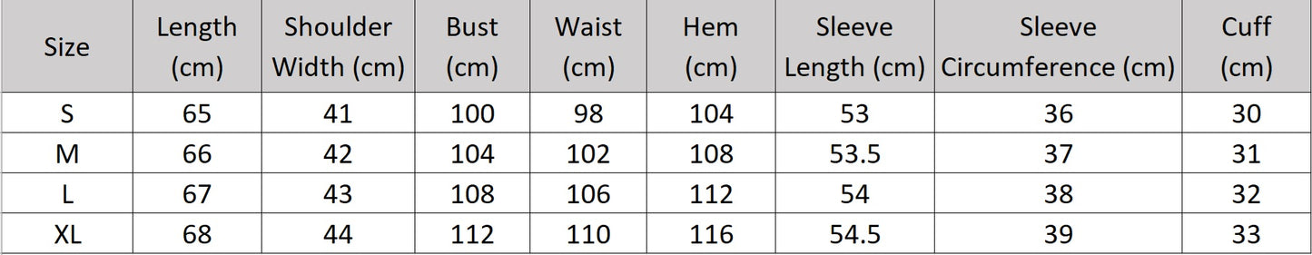 Women's size chart for an Alabaster Urban Blazer with shortened sleeves and striped cuffs, crafted in lyocell-linen for effortless composure. From Borcelleclothes.