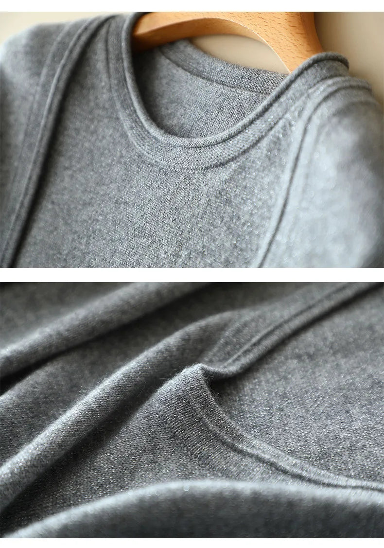Oslo Grey collage showing both pullover and top neckline views — From Borcelleclothes.
