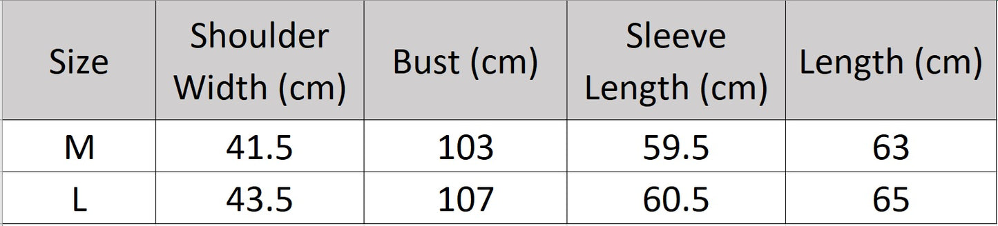 Women’s size chart for a contrast-trim cashmere cardigan with deep V-neckline and relaxed silhouette — From Borcelleclothes.