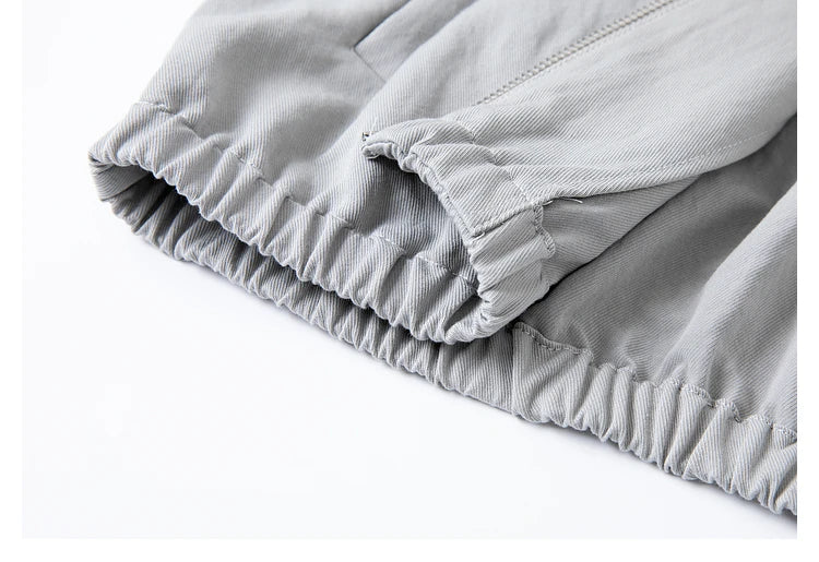 Hem of the French Grey jacket laid unfolded to show the inner construction. From Borcelleclothes.