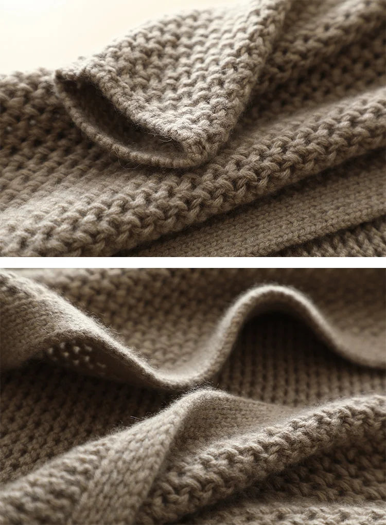 Beigewood cardigan collage: cuff, folded texture, and placket details — From Borcelleclothes.