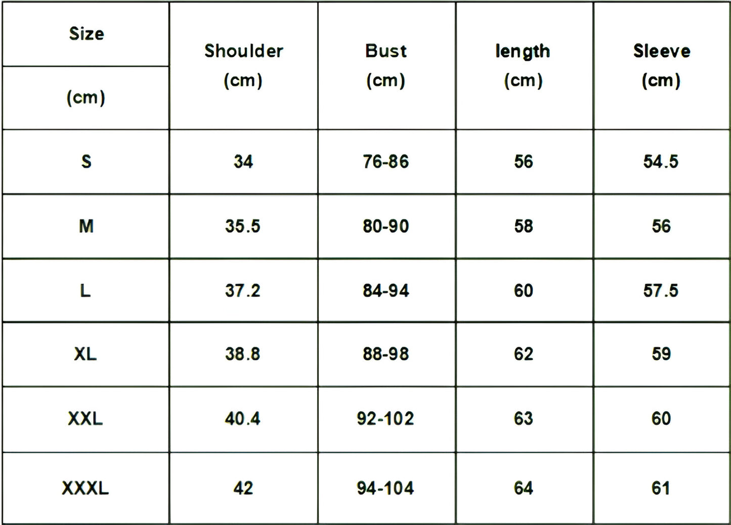 Women's size -chart for Long-Sleeve Scoop Neck T-Shirt, featuring a soft and stretchy cotton blend for a comfortable, figure-enhancing fit. This versatile top offers a casual yet elegant look with its graceful scoop neck and solid pattern, perfect for layering or wearing on its own. From Borcelleclothes.