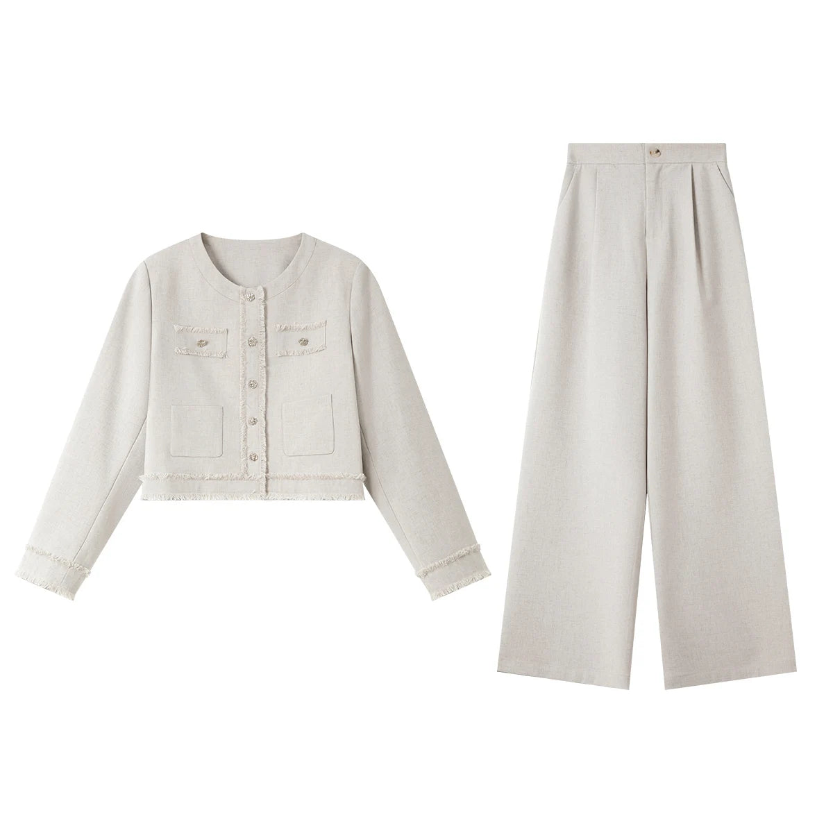 Full front view of the Martini jacket and trousers styled together. From Borcelleclothes.