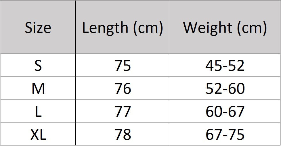Women's size chart for a merino skirt, with textured pleats in soft wool, designed to create the illusion of layered volume and flowing lightness — From Borcelleclothes.