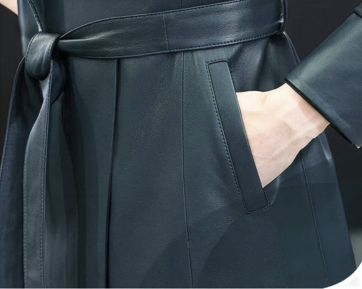 Focus on Independence coat pocket and belt — From Borcelleclothes.