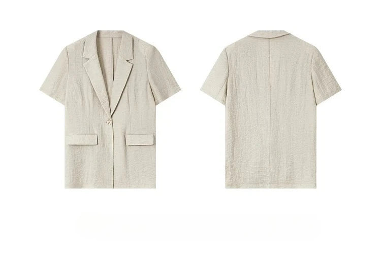 Collage of front and back views of the blazer for structural reference. From Borcelleclothes.